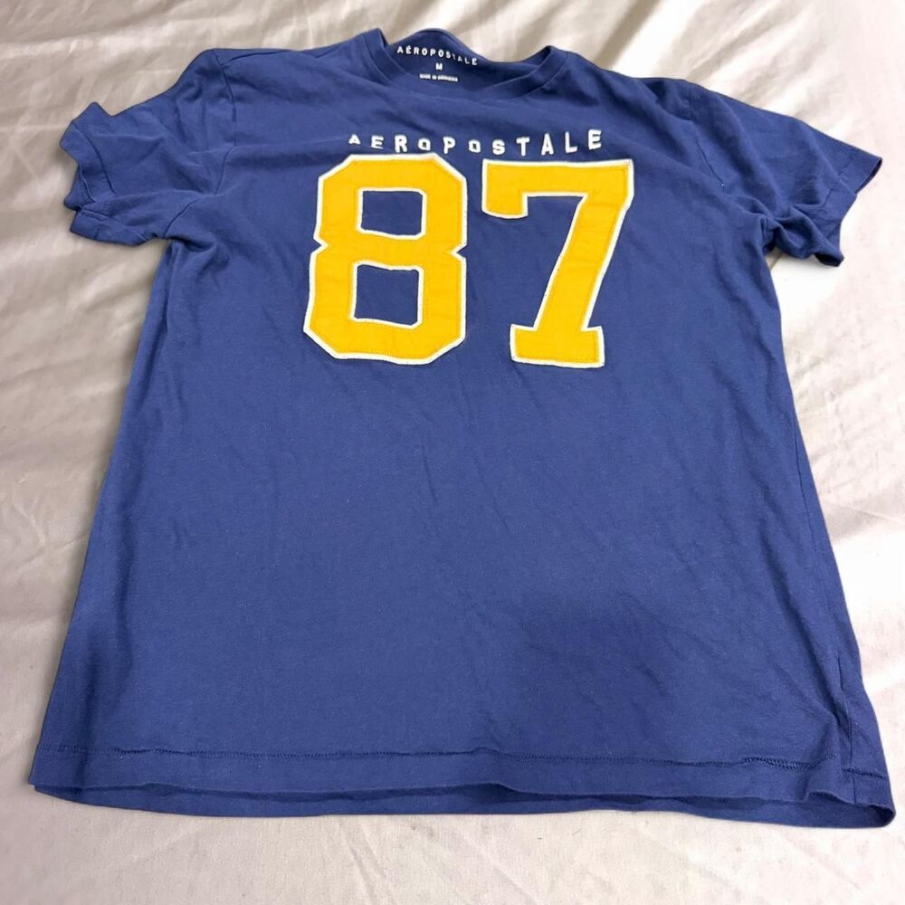 Aeropostale Men's Blue and Navy T-shirt